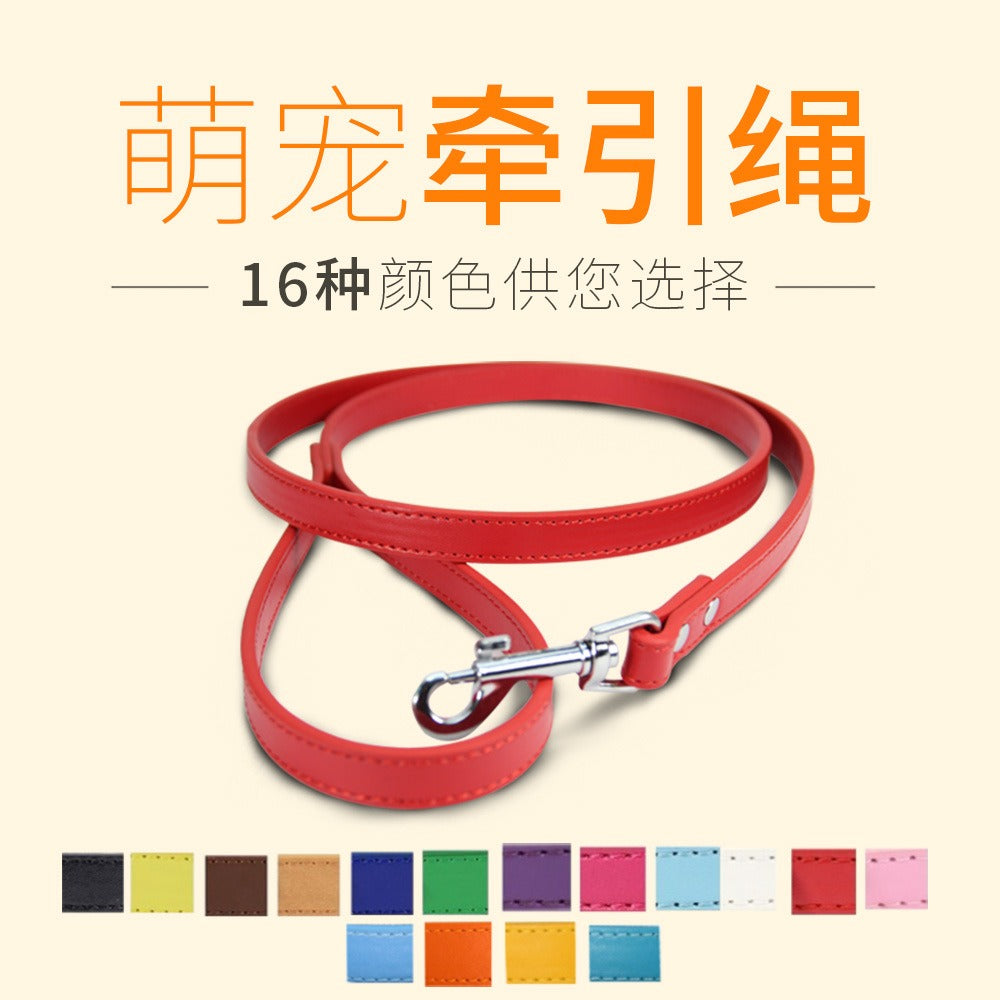 Premium PU Leather Pet Leash – Durable Anti-Loss Walking Lead for Dogs & Cats
