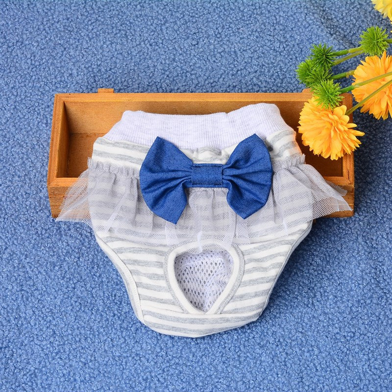 Lace Princess Pet Diaper – Reusable Floral Hygiene Pants for Female Dogs
