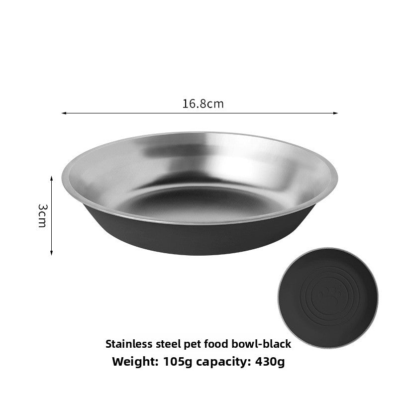 Stainless Steel Dog Bowl, Anti-Tip Dog Bowl, Pet Bowl, Cat Bowl, Food Bowl, Water Bowl, Silicone Bottom, Non-Slip Pet Food Bowl