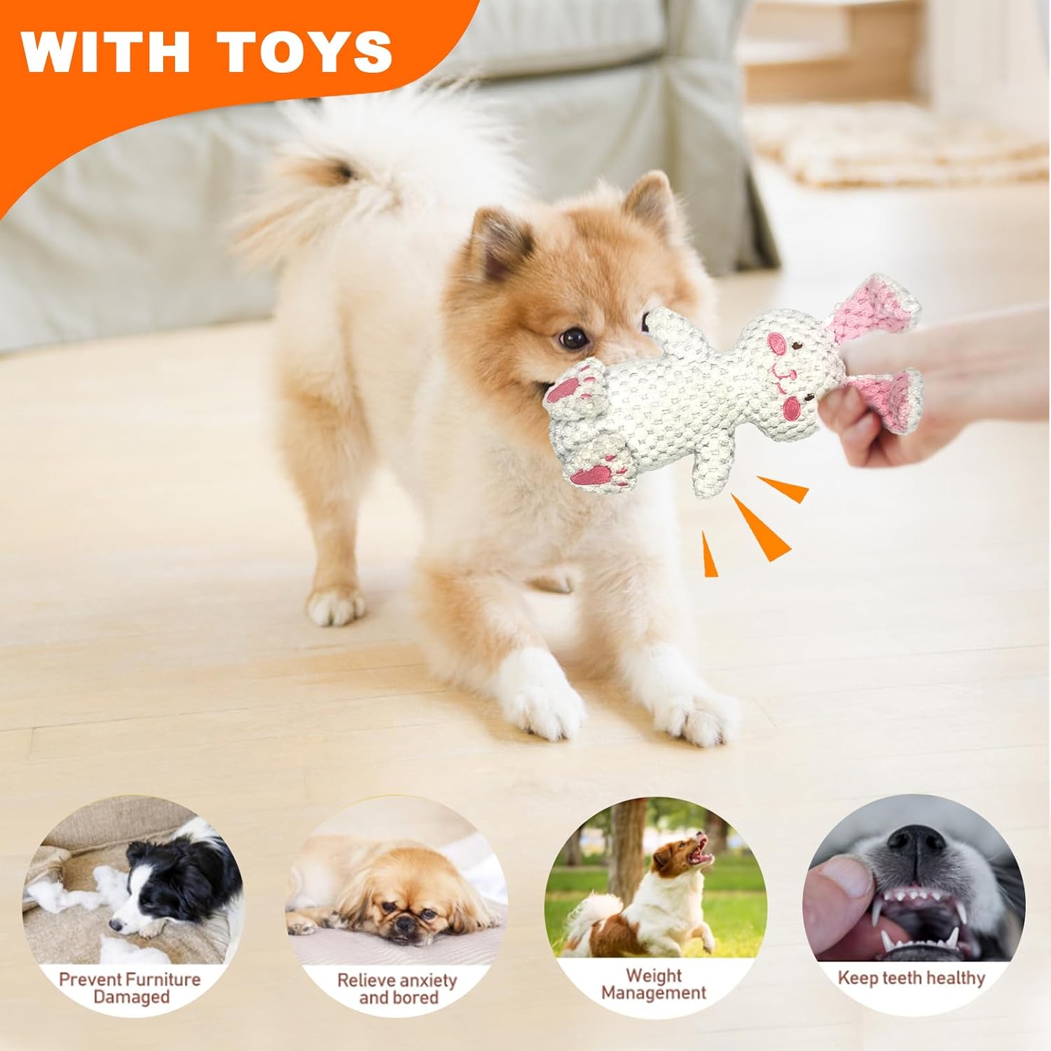 4-Piece Squeaky Dog Toys