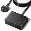 UGREEN شريط طاقة 6 في 1 GaN واقي من زيادة التيار مع PD 30W USB-C، كابل تمديد للحماية الحمل الزائد/الدائرة القصيرة/السخونة الزائدة و3 منافذ، مقابس المملكة المتحدة سلك بطول 2 متر للمنزل والمكتب والسفر