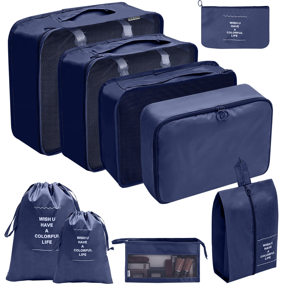 Travel Storage Bag Set for Toiletries Cosmetics and Digital Accessories