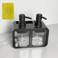 Kitchen Hand Soap and Dish Soap Dispenser Set, Dual Soap Dispenser with Sponge Holder and Brush Rack, 3-in-1 Storage Rack, Suitable for Kitchen Sink Countertops, Practical Kitchen Gadget
