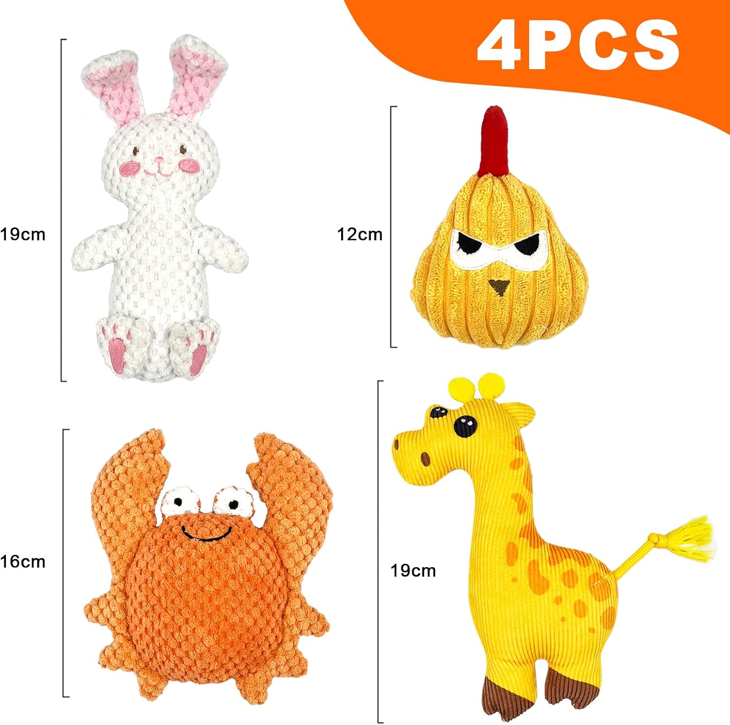 4-Piece Squeaky Dog Toys