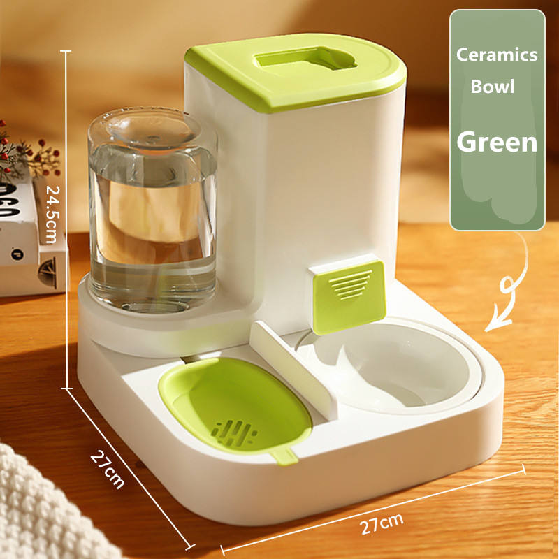 Automatic Pet Feeder with Stainless Steel Bowls – Gravity Food & Water Dispenser for Cats & Dogs