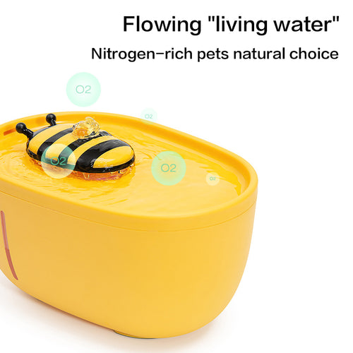 Bee Automatic Pet Water Fountain – Quiet Circulating Filtered Water Dispenser for Cats & Dogs