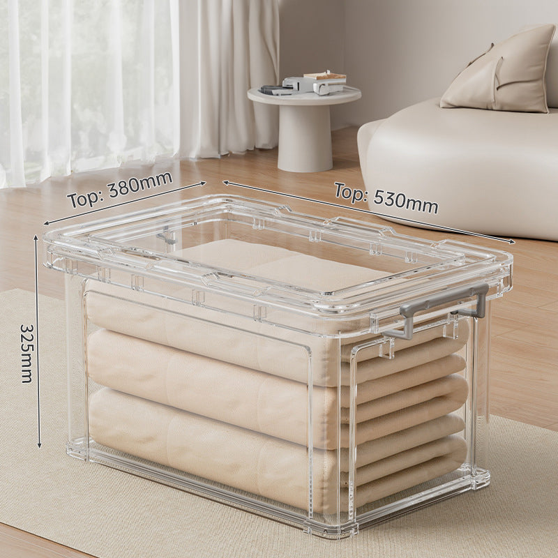 Large Transparent Storage Box with Lid – Stackable Organizer for Clothes, Toys & Household Essentials