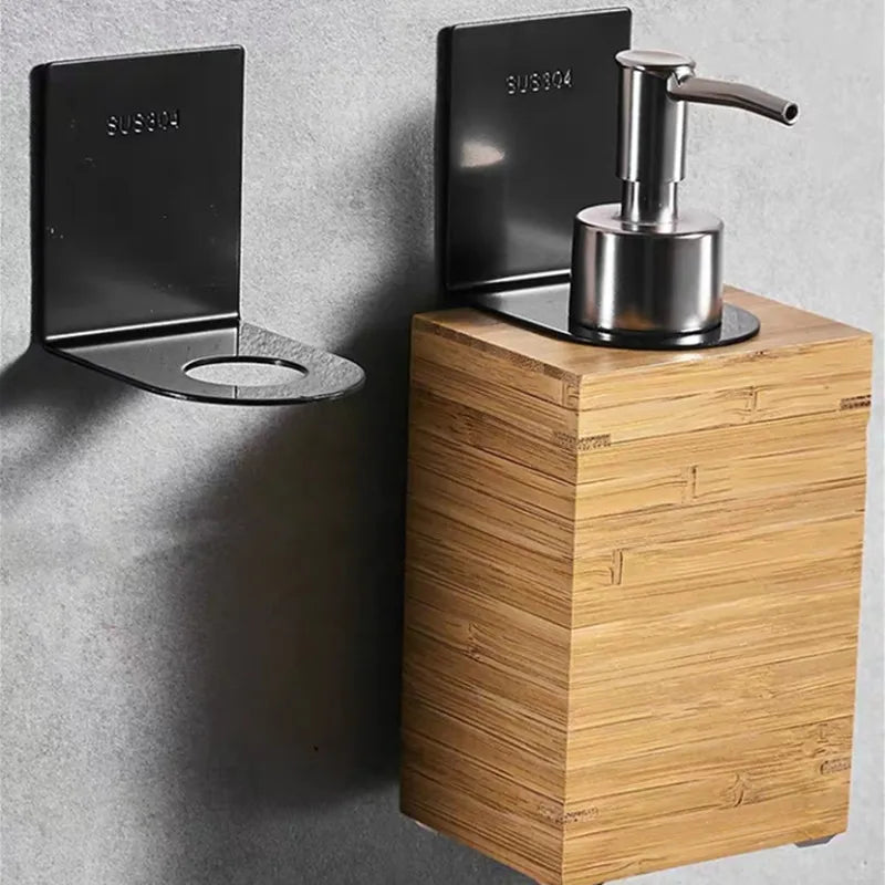 Black/Chrome Soap Dispenser Rack Bathroom Shelf Stainless Steel Shower Gel Kitchen Holder Hanging Storage Accessory