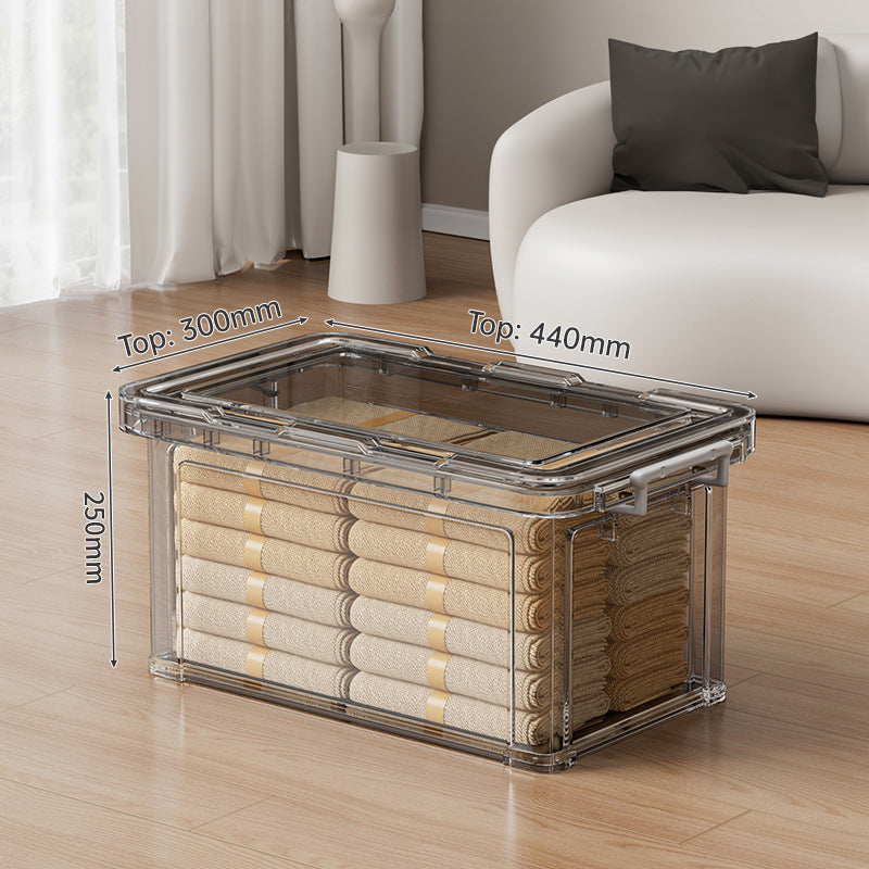 Large Transparent Storage Box with Lid – Stackable Organizer for Clothes, Toys & Household Essentials