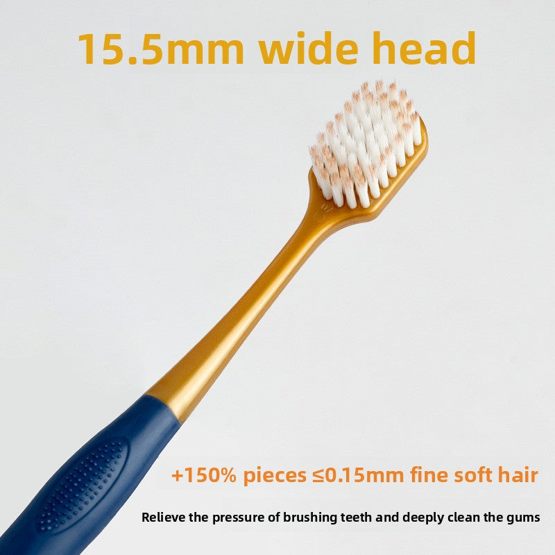 6-piece household adult wide-head travel soft-bristled toothbrush
