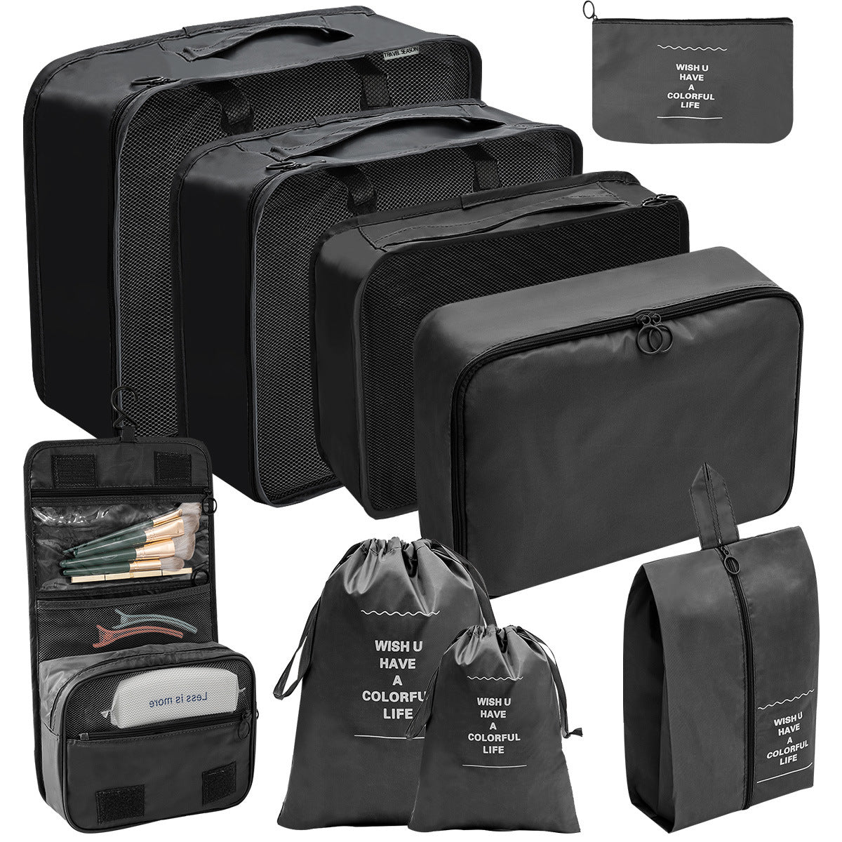 Travel Storage Bag Set for Toiletries Cosmetics and Digital Accessories