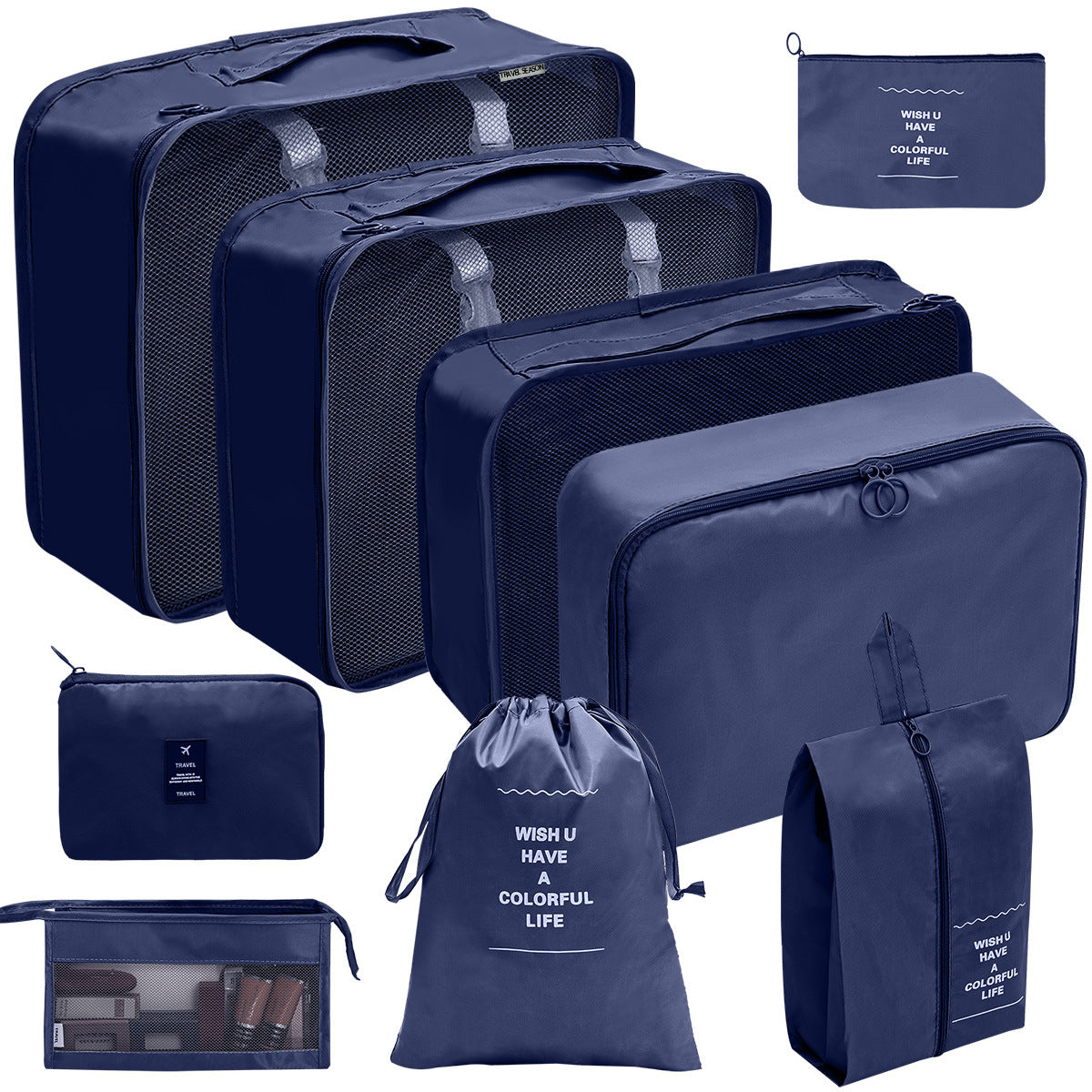 Travel Storage Bag Set for Toiletries Cosmetics and Digital Accessories