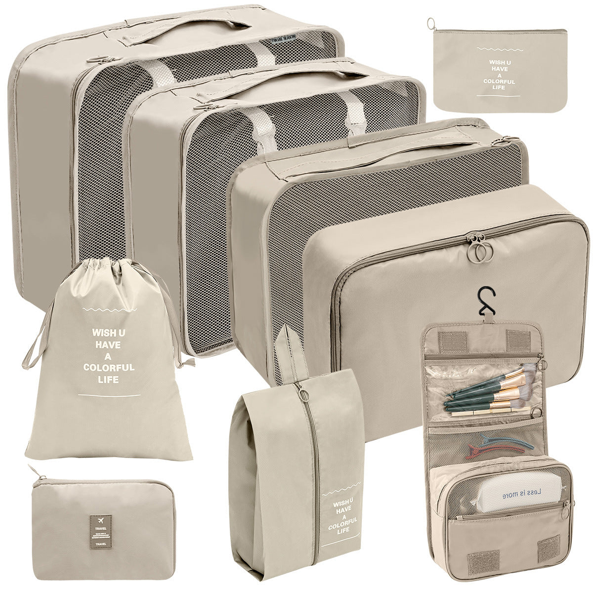 Travel Storage Bag Set for Toiletries Cosmetics and Digital Accessories