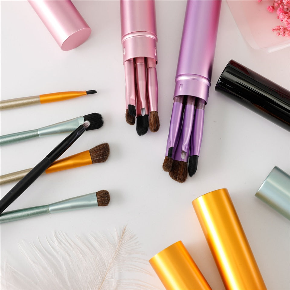 5-Piece Mini Makeup Brush Set – Portable Eye Makeup Brushes for Travel