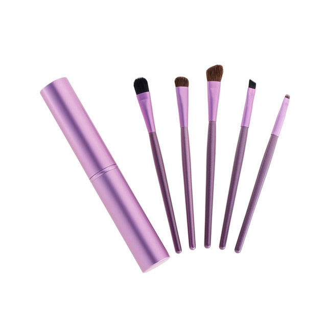 5-Piece Mini Makeup Brush Set – Portable Eye Makeup Brushes for Travel
