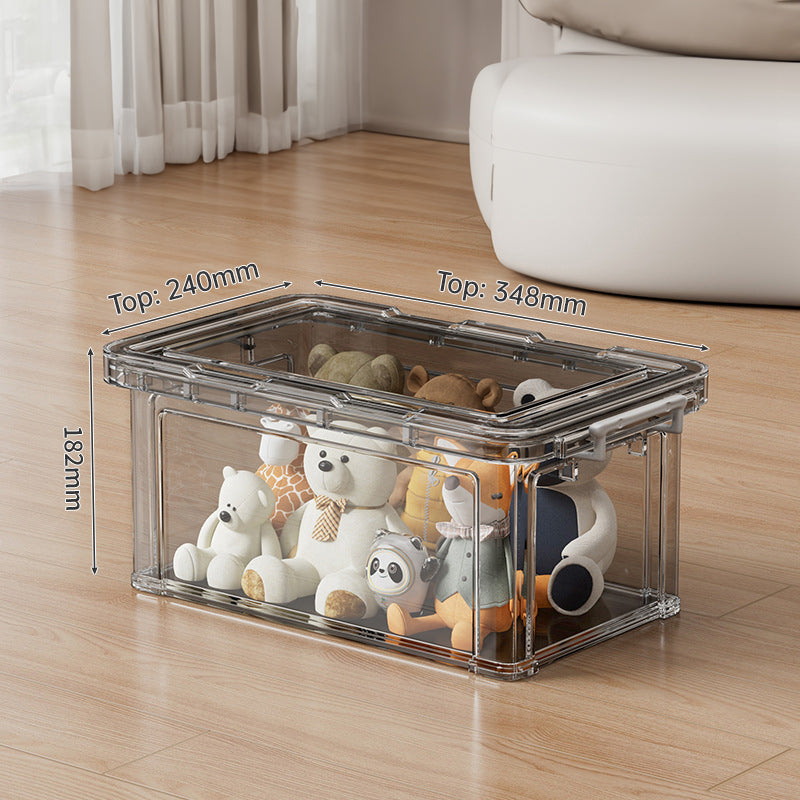 Large Transparent Storage Box with Lid – Stackable Organizer for Clothes, Toys & Household Essentials