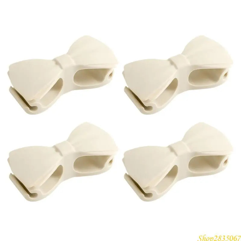 4Pcs Kitchen Cable Organizers Bowknot Cord Holders Data Line Management Clip Silicone Cord Winder Holder 831F