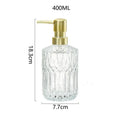 Diamond Textured Glass Hand Soap Dispenser Rustproof Pump for Bathroom Kitchen Countertop Decorative Storage Jar