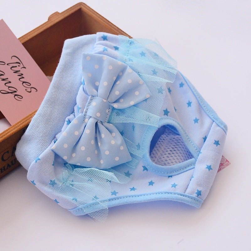 Lace Princess Pet Diaper – Reusable Floral Hygiene Pants for Female Dogs