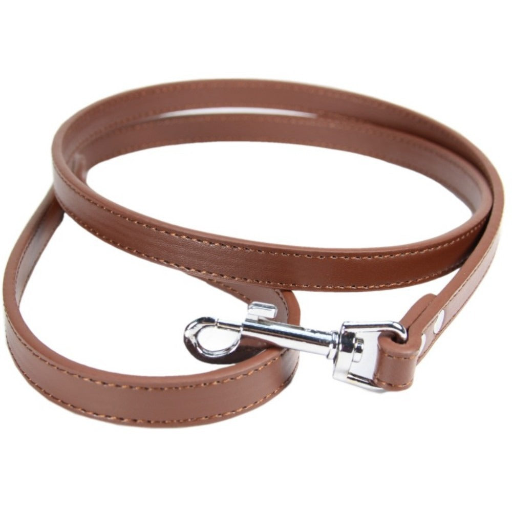 Premium PU Leather Pet Leash – Durable Anti-Loss Walking Lead for Dogs & Cats