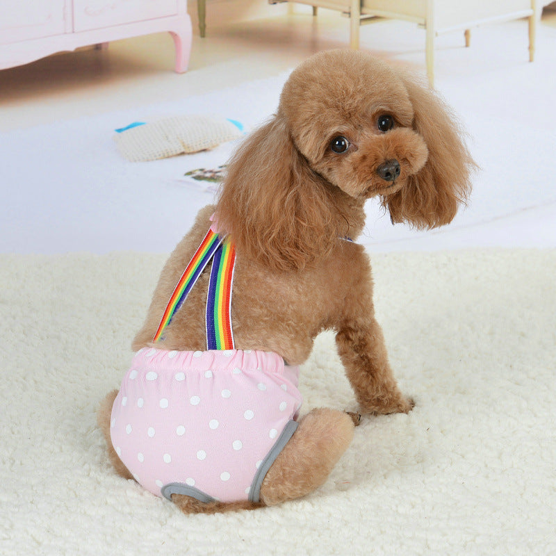 Pet Cute Suspenders Physiological Pants Dog Physiological Pants Safety Pants Bitch Menstrual Pants Anti-Harassment