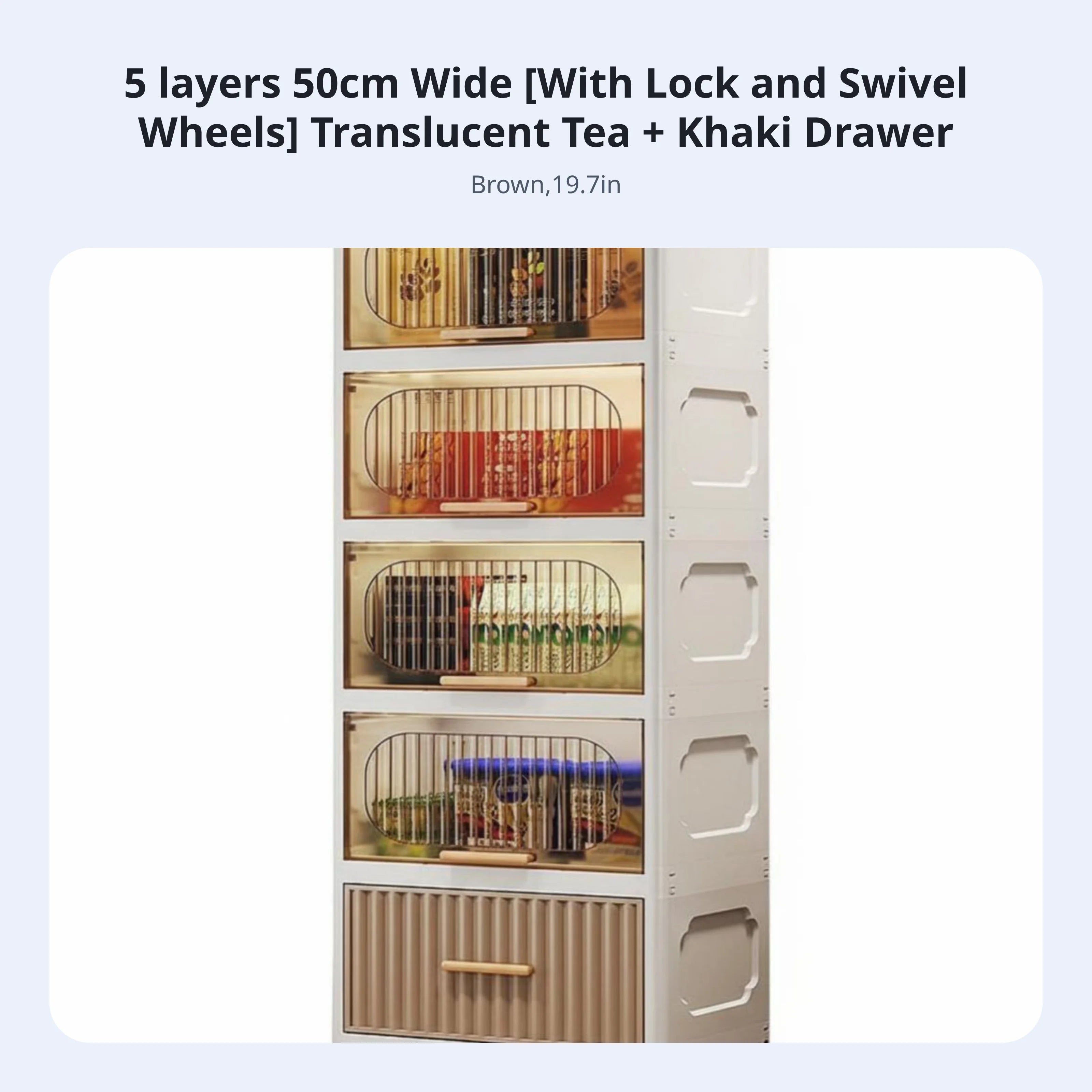 Multi-Tier Organizer hinged-lid reach Wheeled Crevice Cabinet Space Saving Easy Assembly for Students, Kitchen