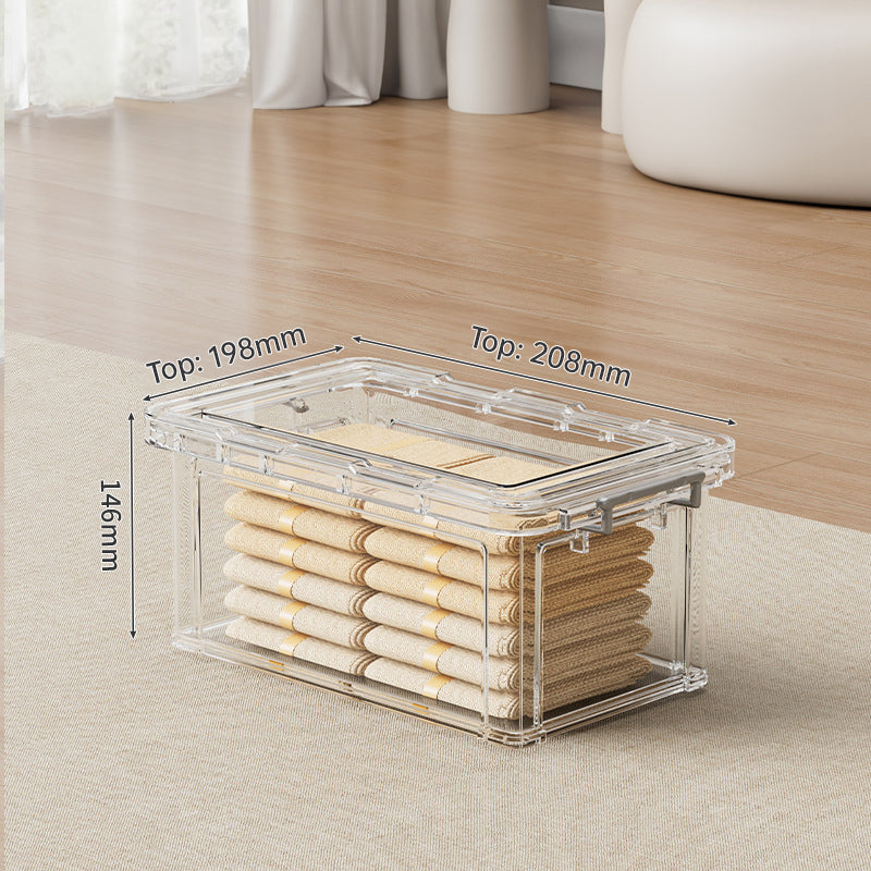 Large Transparent Storage Box with Lid – Stackable Organizer for Clothes, Toys & Household Essentials
