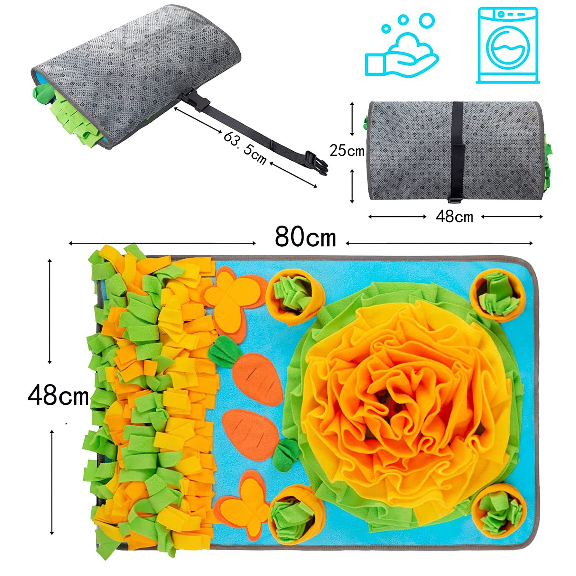 Interactive Dog Snuffle Mat – Plush Feeding Mat for Mental Enrichment & Slow Feeding (50 × 80 cm)
