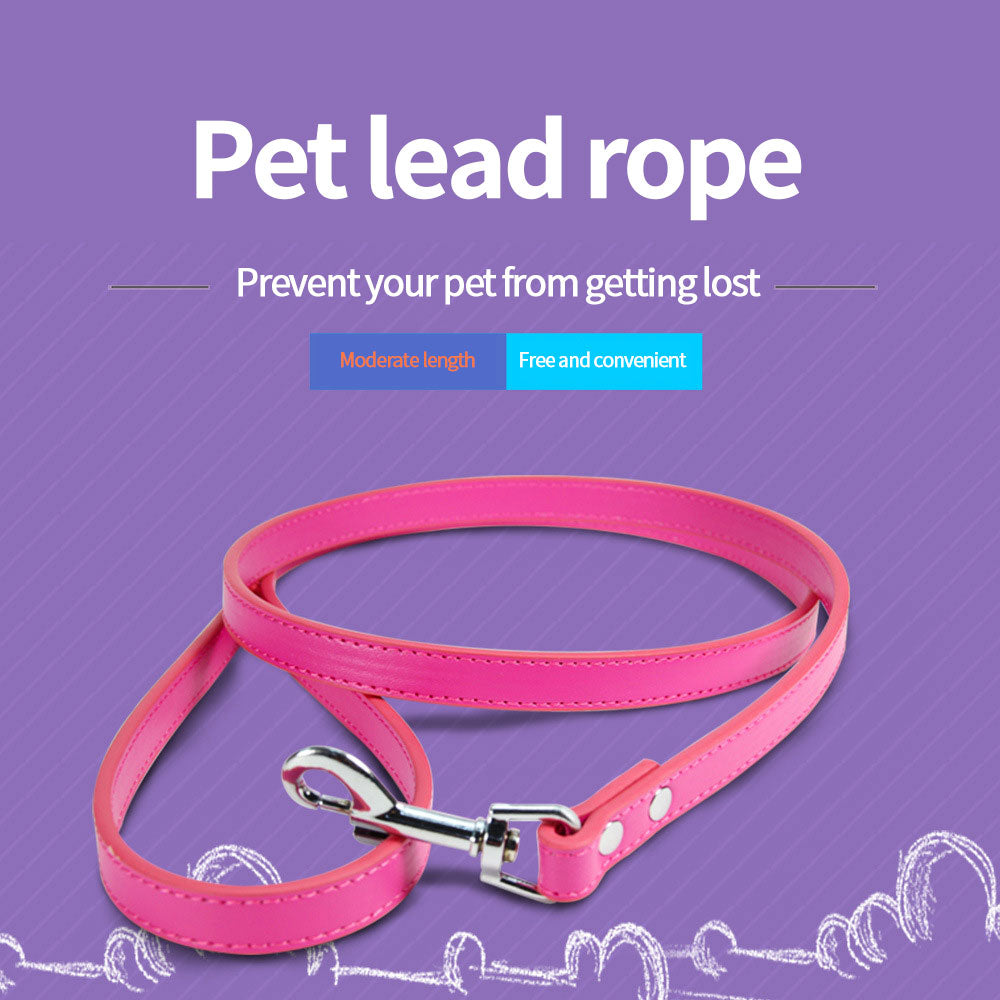 Premium PU Leather Pet Leash – Durable Anti-Loss Walking Lead for Dogs & Cats