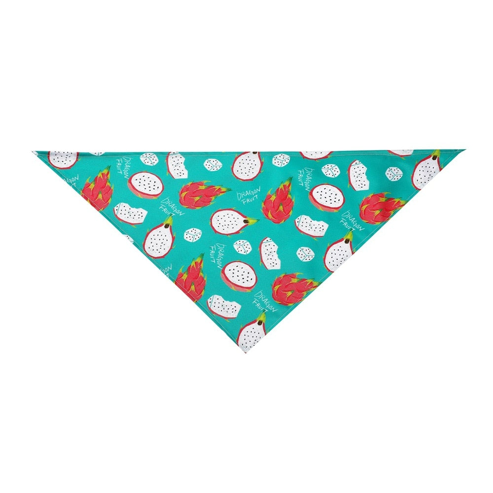 Fruit Print Cotton Pet Bandana | Adjustable Dog & Cat Scarf