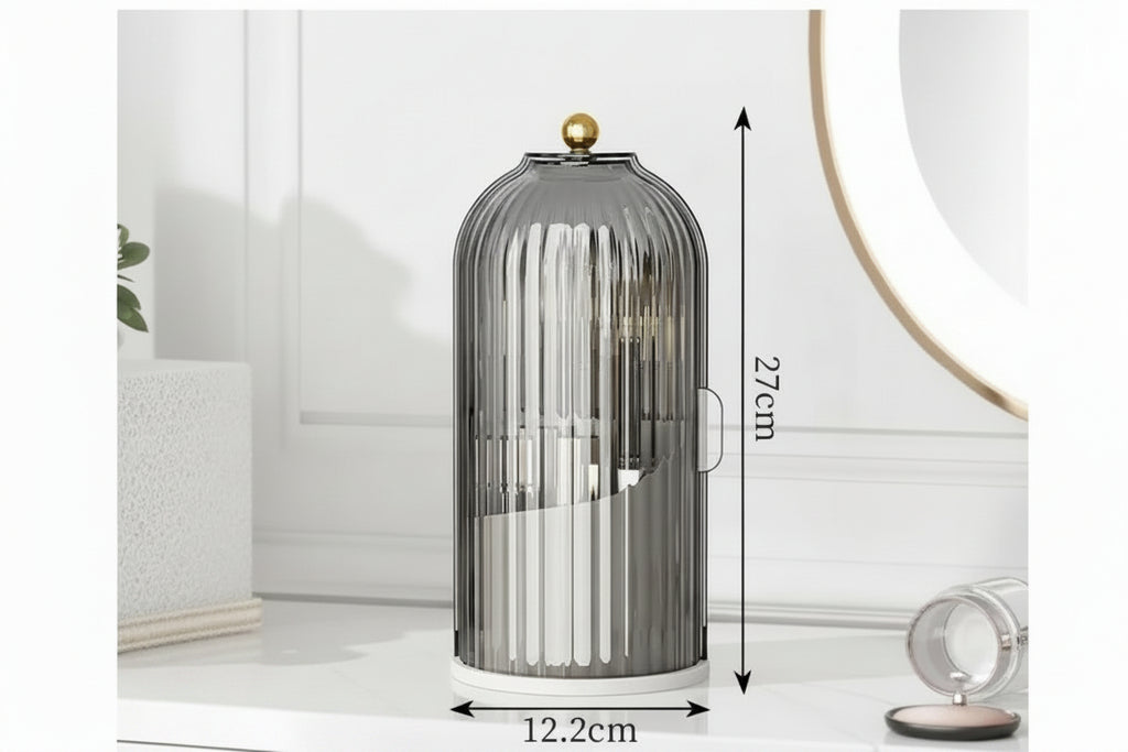 Birdcage Pen Holder Storage Rack Dust-proof Divided Desktop Cosmetic Storage Box