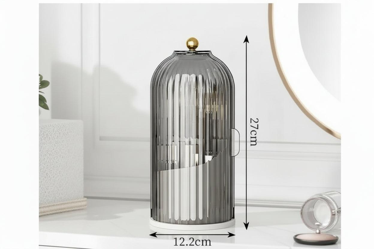 Birdcage Pen Holder Storage Rack Dust-proof Divided Desktop Cosmetic Storage Box