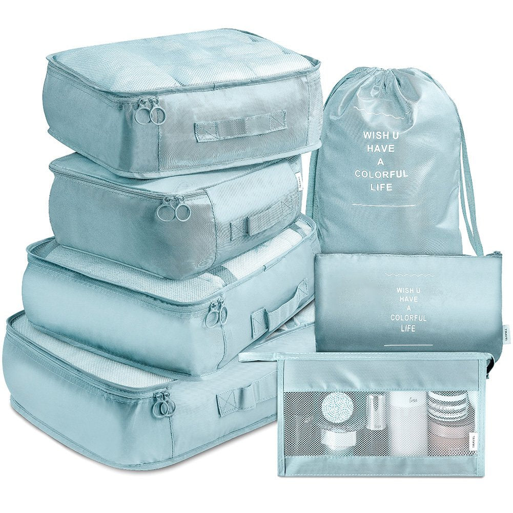 7-Piece Premium Packing Cubes Set – Thickened Travel Luggage Organizer Bags