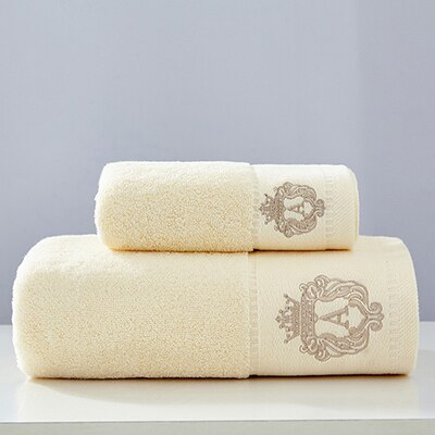 Luxury 100% Cotton Embroidered Towel Set – Soft Bath & Hand Towels
