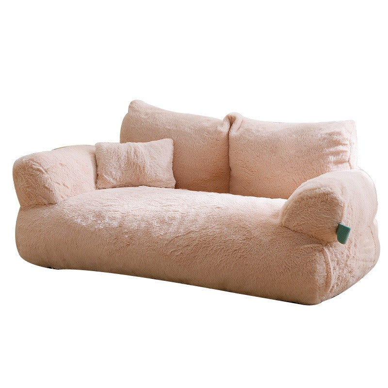 Luxury Plush Pet Sofa Bed – Cozy Warm Cat & Small Dog Bed with Pillow