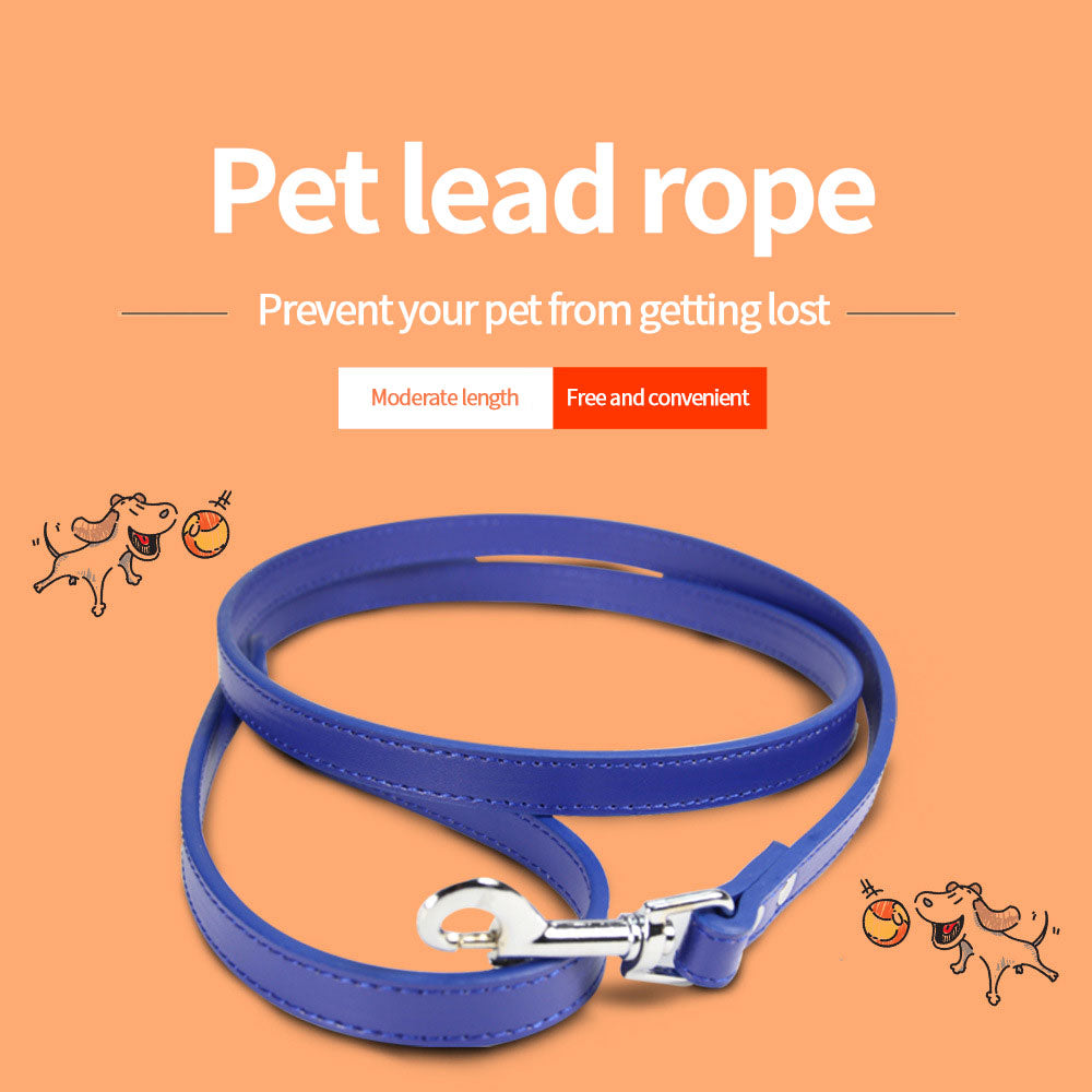 Premium PU Leather Pet Leash – Durable Anti-Loss Walking Lead for Dogs & Cats