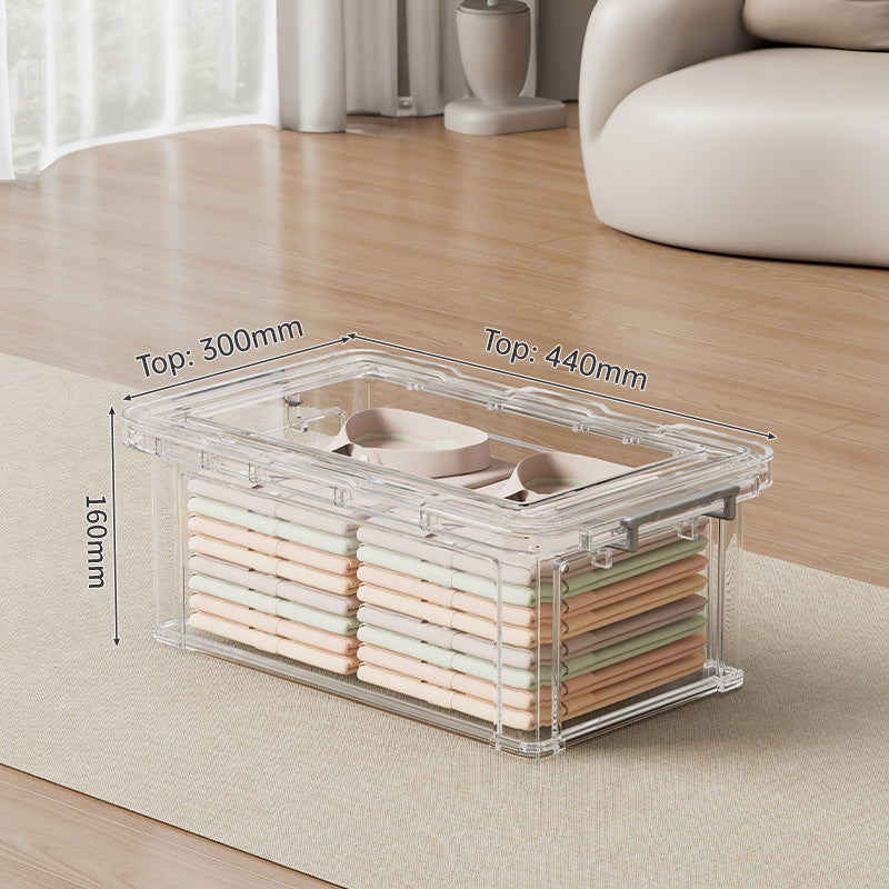 Large Transparent Storage Box with Lid – Stackable Organizer for Clothes, Toys & Household Essentials