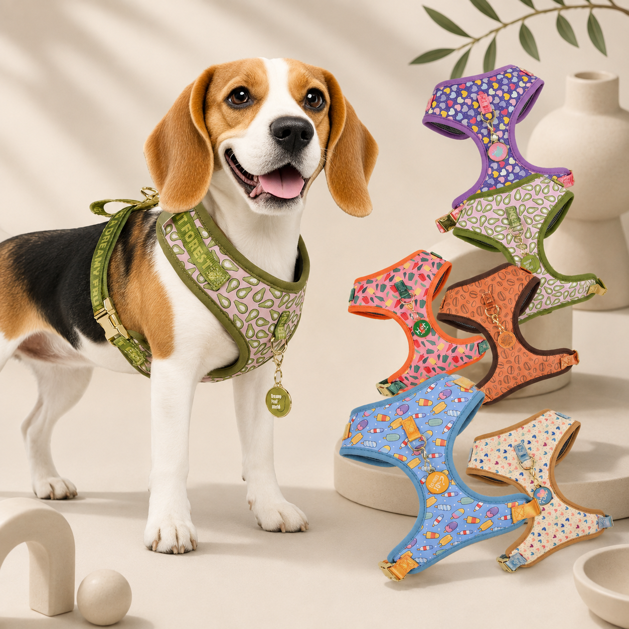 Adjustable Dog Harness with ID Tag