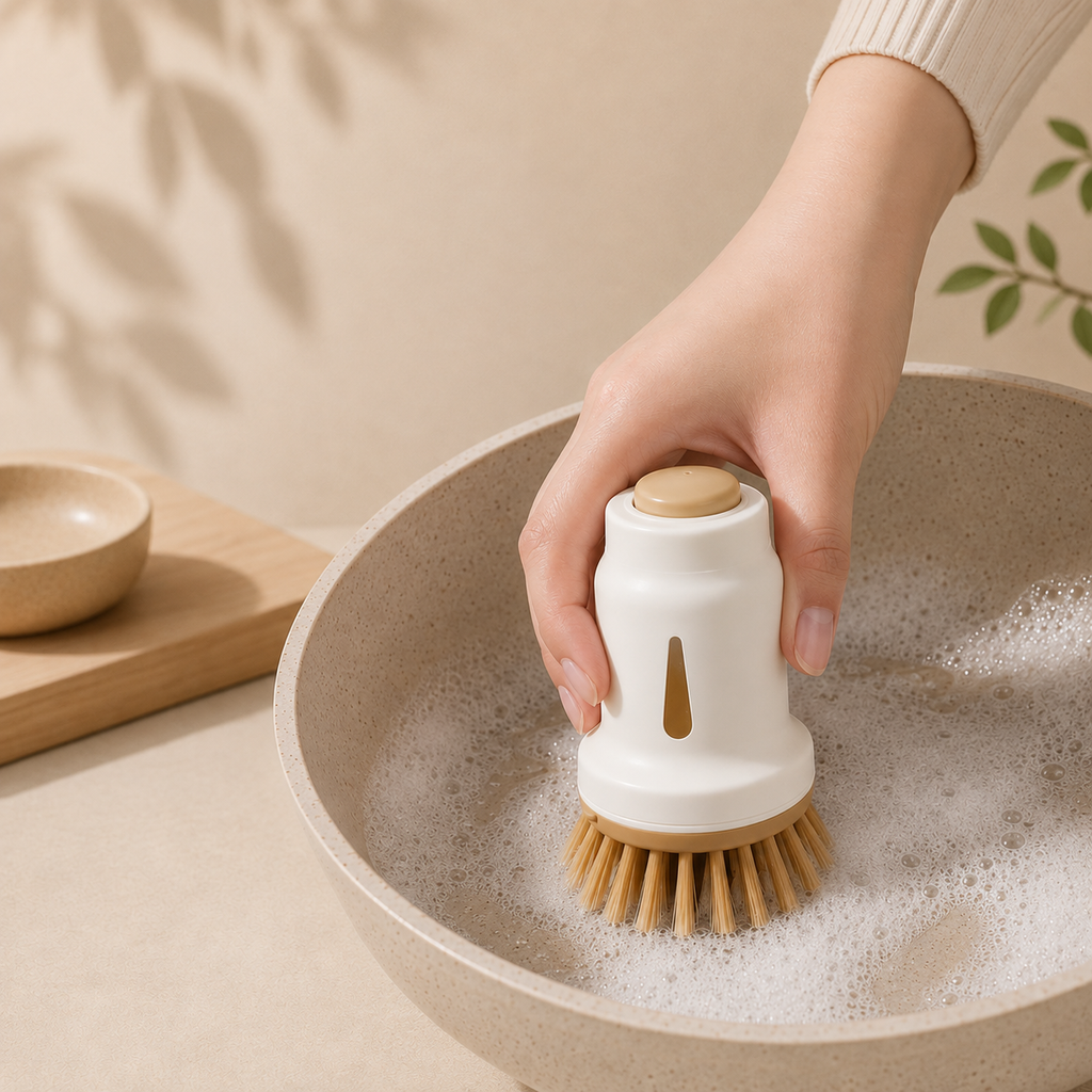 Automatic Liquid Dispensing Pot Cleaning Brush