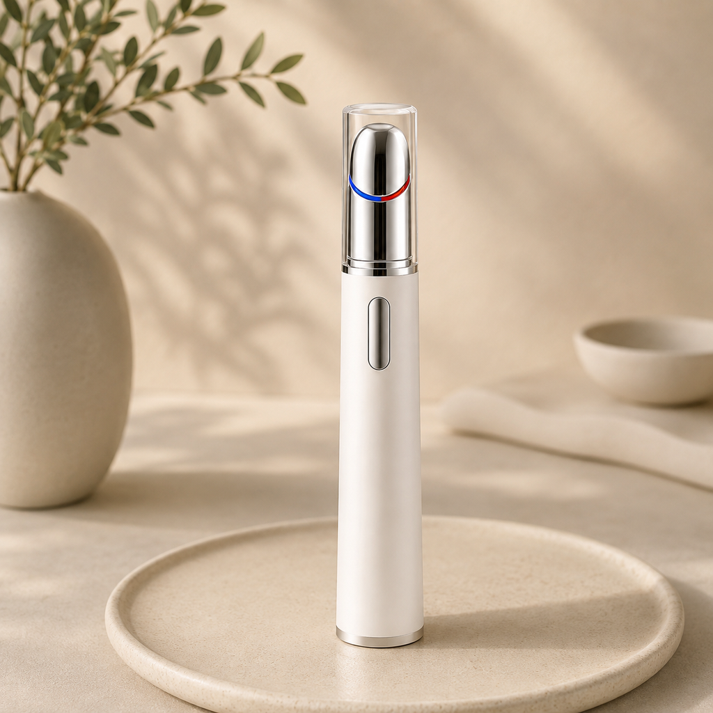 Electric Eye Massager with Cream Infusion, Lifting  Firming, Fine Line Reduction, Ion Light Therapy, Beauty Eye Pen