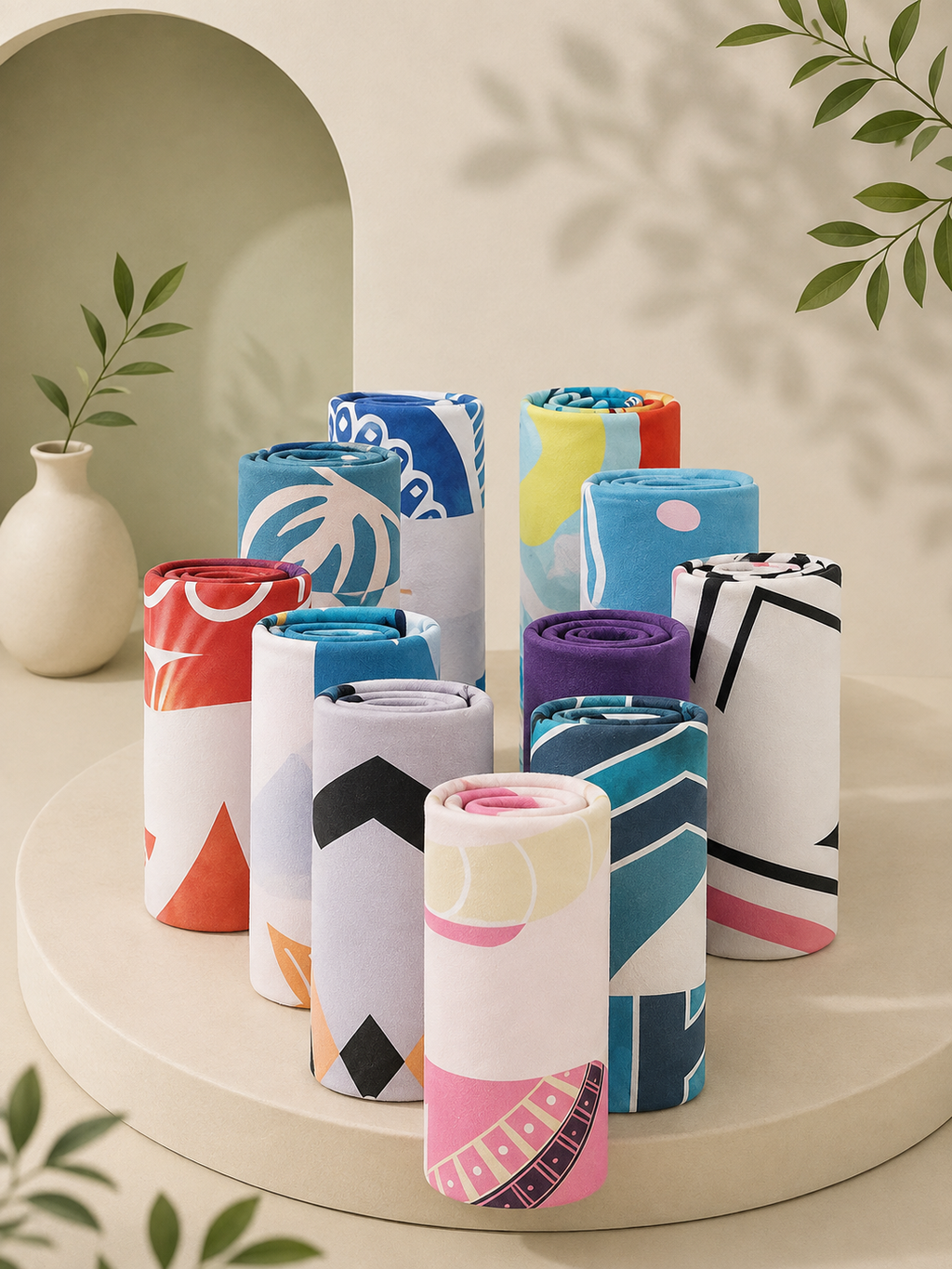 Yoga Towel 183*63cm Printed Yoga Mat Microfiber Non Slip Sweat Towel Fitness Workout Mat Cover for Pilates Gym Yoga Blankets