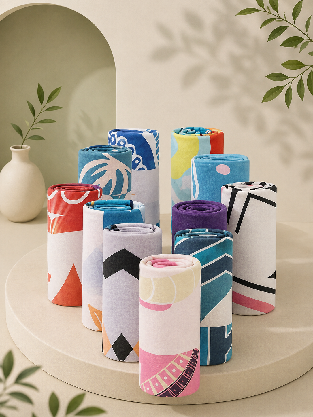 Yoga Towel 183*63cm Printed Yoga Mat Microfiber Non Slip Sweat Towel Fitness Workout Mat Cover for Pilates Gym Yoga Blankets