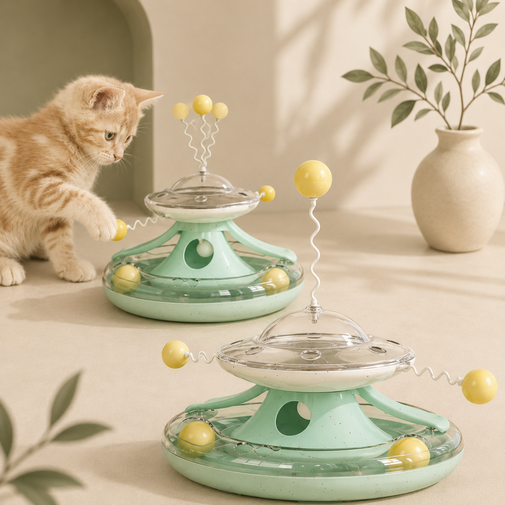 New Kitten Tumbler Track Cat Turntable Leaking Toy Toy Cat Baseball Pet Supplies