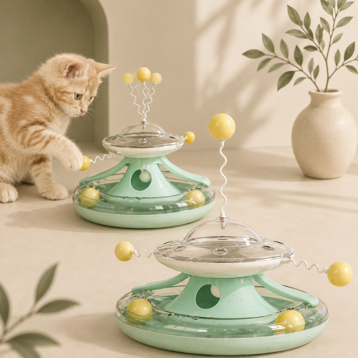New Kitten Tumbler Track Cat Turntable Leaking Toy Toy Cat Baseball Pet Supplies