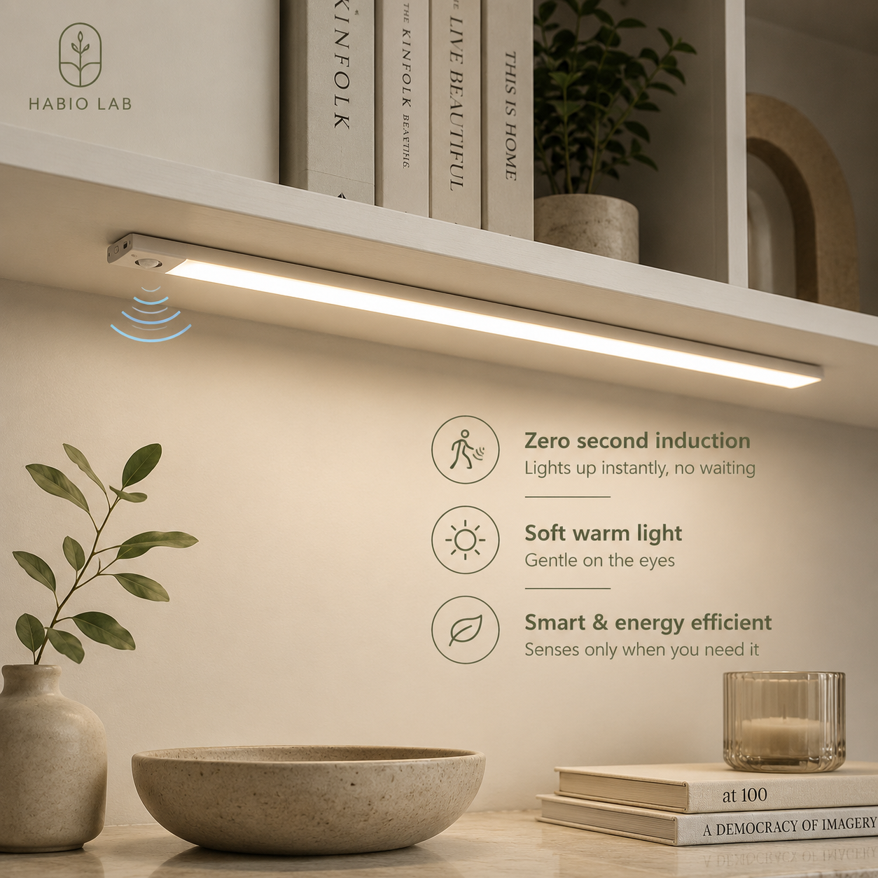 Ultra-Thin Human Body Sensor LED Light Magnetic Rechargeable Wardrobe Strip Light