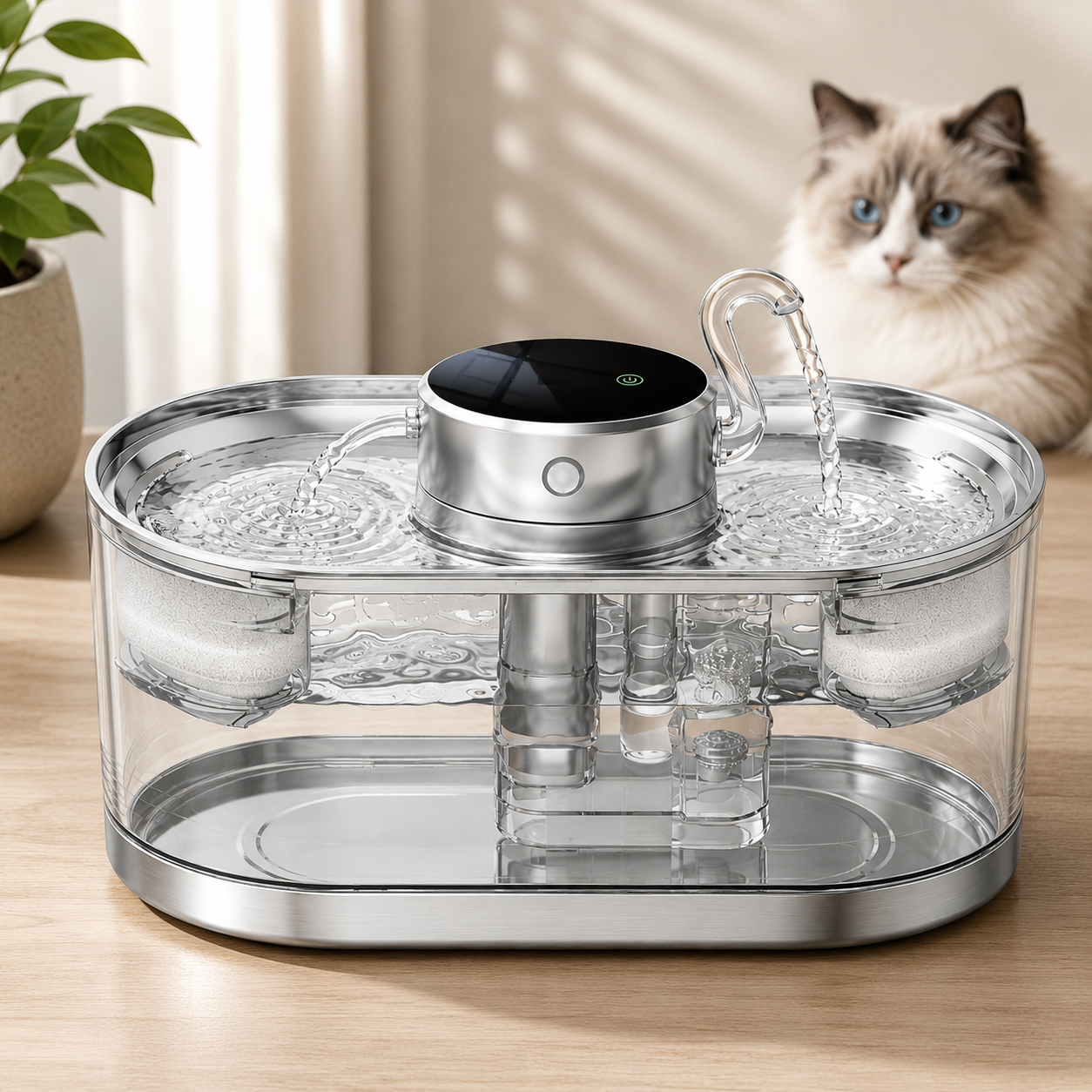 Smart Stainless Steel Pet Water Fountain