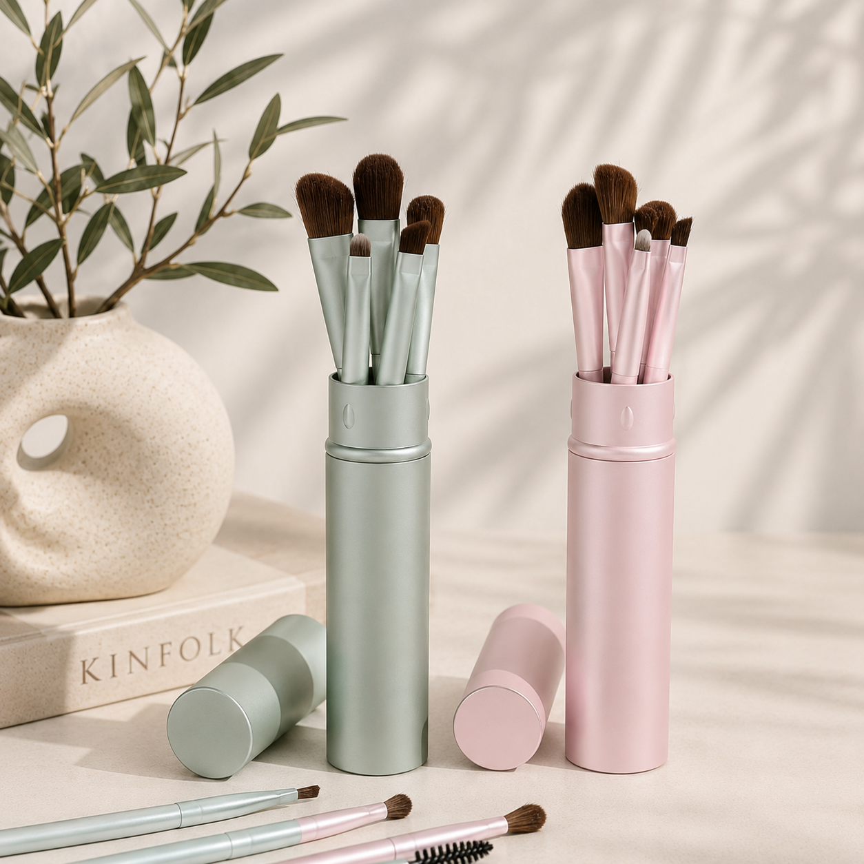 5-Piece Mini Makeup Brush Set – Portable Eye Makeup Brushes for Travel