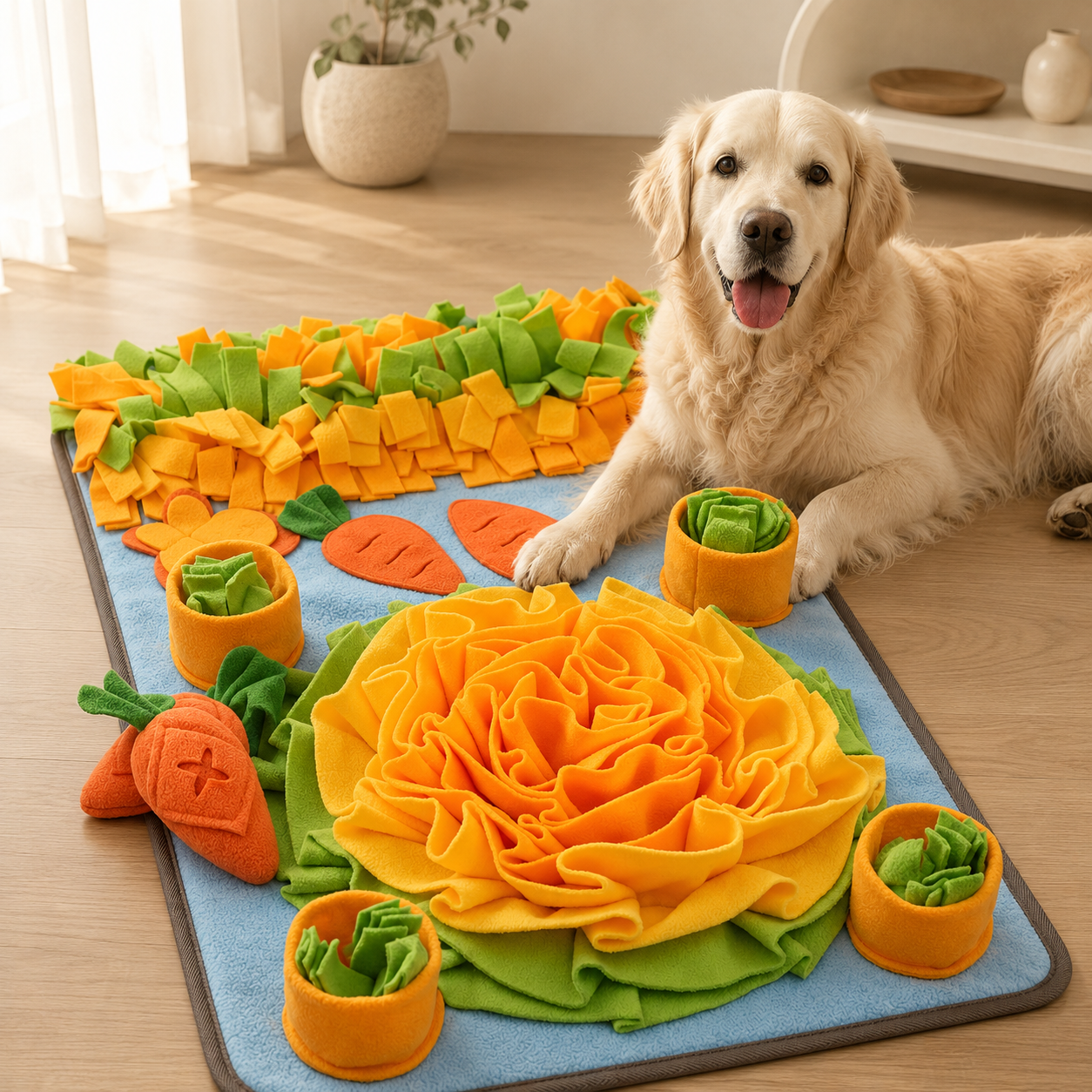 Interactive Dog Snuffle Mat – Plush Feeding Mat for Mental Enrichment & Slow Feeding (50 × 80 cm)
