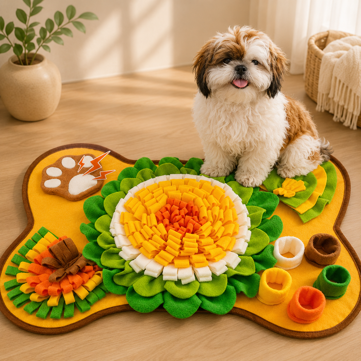 Pet dog sniffing toy mat cat and dog sniffing mat washable fun food hiding puzzle sniffing mat