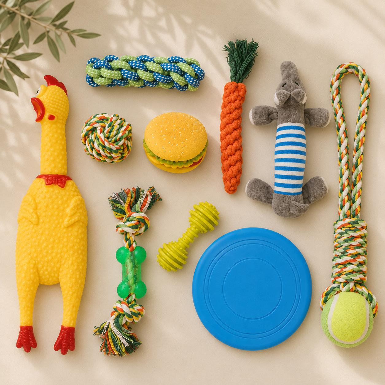 Pet Supplies Dog Cotton Rope Toy Tooth Grinding and Tooth Cleaning Dog Bite Rope Combination Set